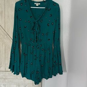 Dark green billabong romper size medium